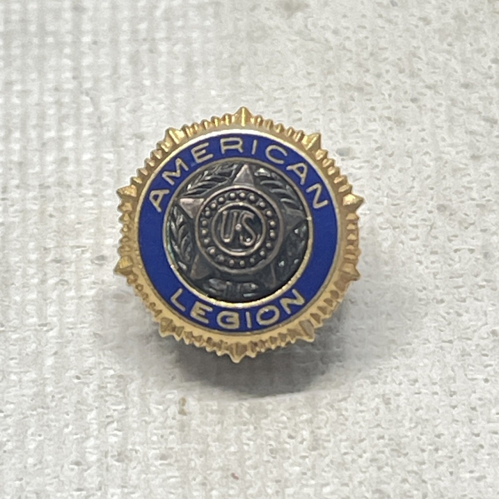 Vintage American Legion TINY SMALL Screw Back Lapel Pin Enamel Gold Tone